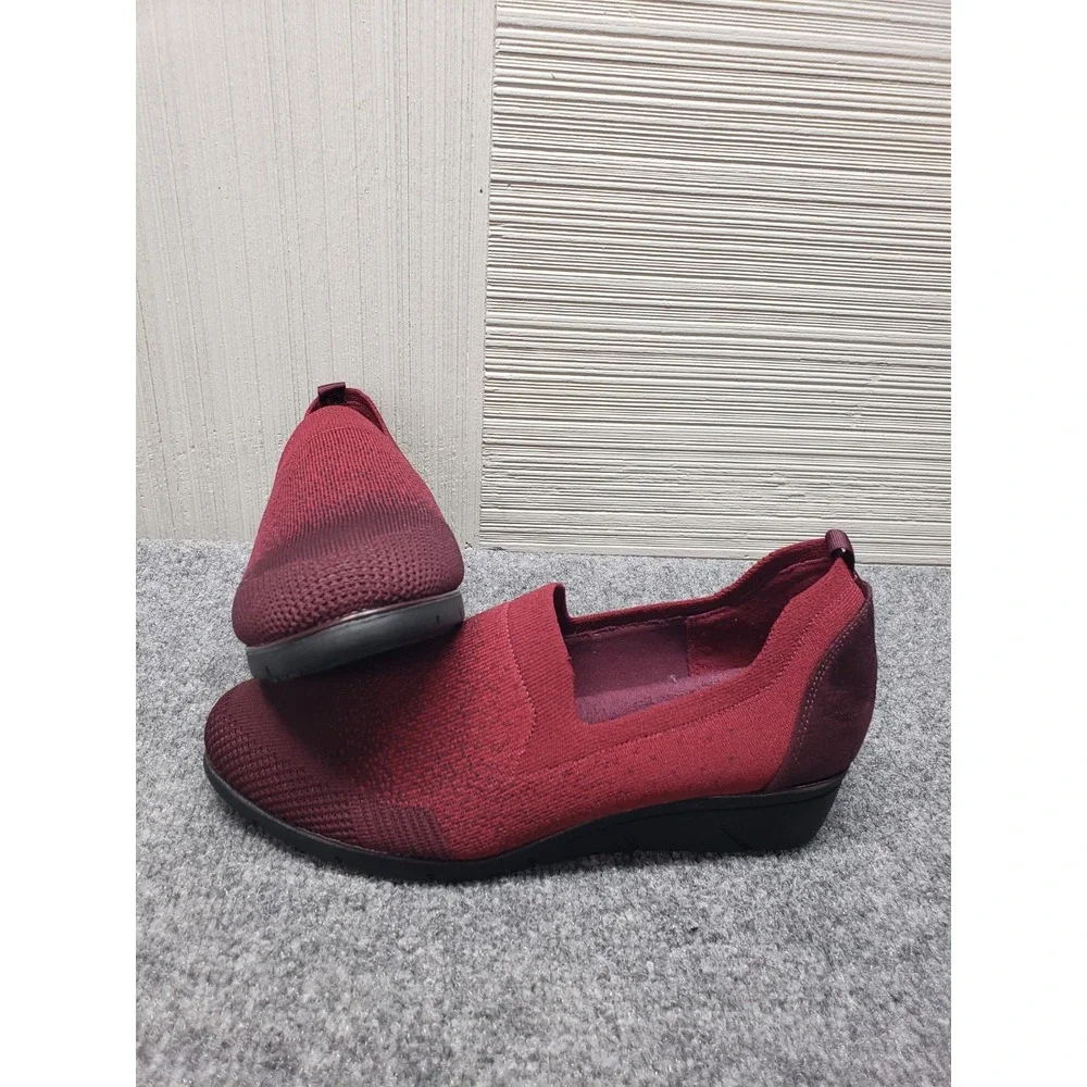 Impo Glenmory Women Shoes 9M Burgundy Stretch Comfort Wedge Pump Pull On Outdoor